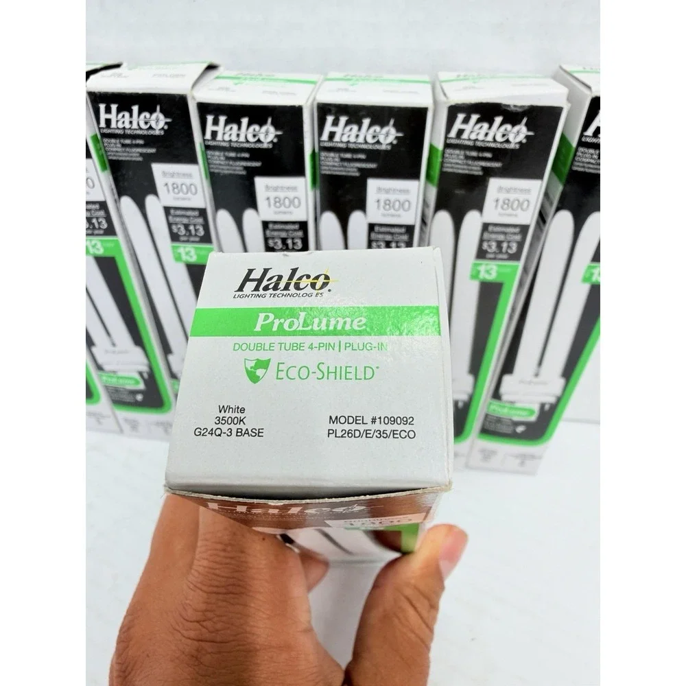Lot of 8 Halco ProLume PL26D/E/35/ECO 26W 3500K CFL Bulbs G24Q-3 NOS